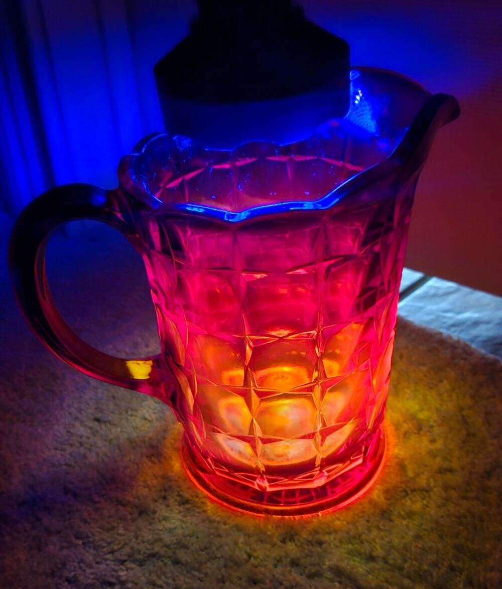 Tiara Indiana Glass AMBERINA Sunset Constellation 48 oz Water Pitcher